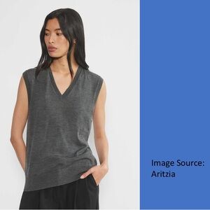 Aritzia Gray V-Neck Sweater Vest- very good condition